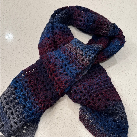 None Accessories - Elegant Multicolor Hand Knit Scarf
